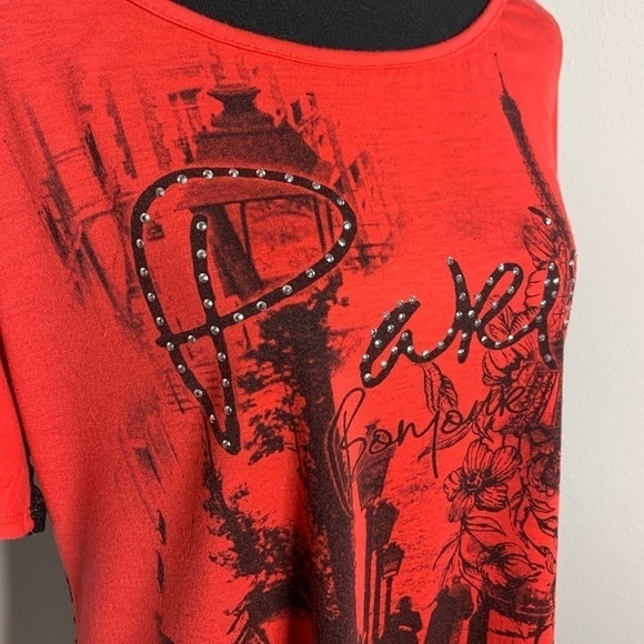 Annabelle "Paris Bonjour" Lace Back Shirt - Picture 2 of 5